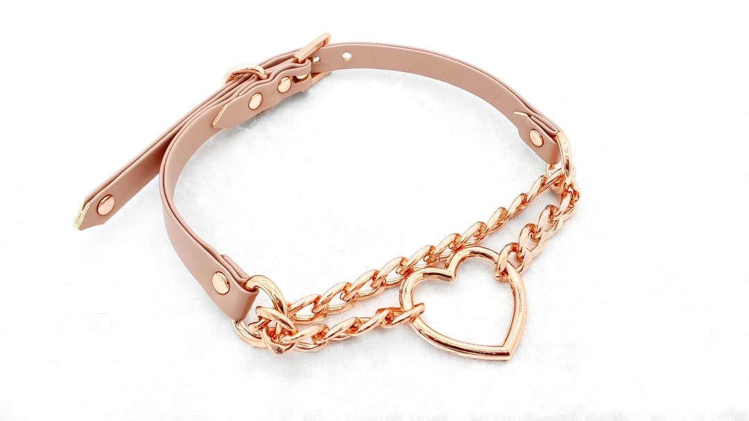 Madetoorder rose Gold Martingale Heart Ring Fauxleather Buckle