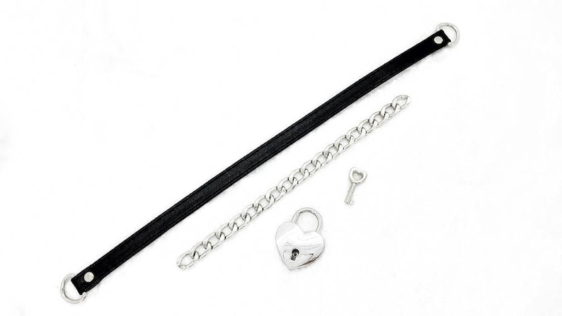 Made-to-Order Front Locking Heart Vorhängeschloss Martingale Kunstleder Schnalle Halsband Petplay Kätzchen Kätzchen Puppyplay Choker Kemonomimi Cosplay Bild 4