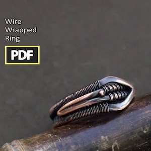 Wire wrapped handmade ring tutorial | Copper unique ring diy PDF | Wire wrap lessons | Unique ring by your hands | See DESCRIPTION BELOW