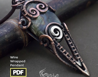 Wire wrapping PDF tutorial | Step by step wire wrap jewelry Artarina lesson | Advanced wire weaving | See DESCRIPTION BELOW