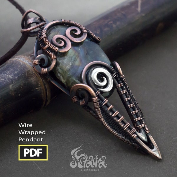 Wire wrapping PDF tutorial | Step by step wire wrap jewelry Artarina lesson | Advanced wire weaving | See DESCRIPTION BELOW