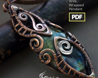 Wire Wrapped Copper Pendant Tutorial | Advanced DIY Jewelry (PDF Pattern)