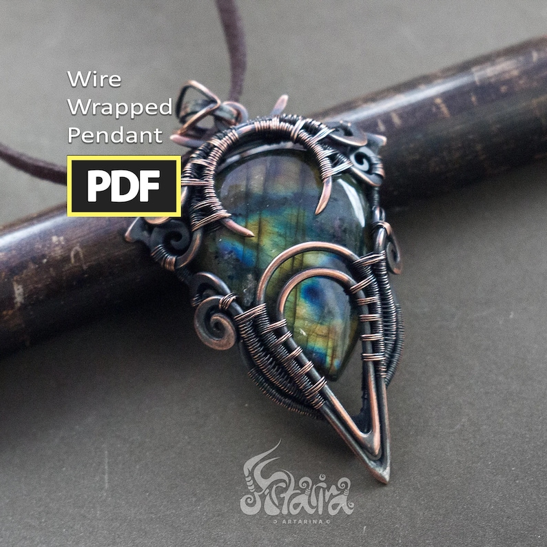 Wire wrapping PDF tutorial | Step by step wire jewelry Artarina lesson Advanced wire wrapping