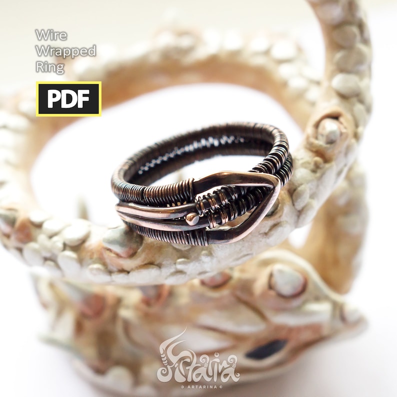 Copper Wire Rings Design Homemade Wire Wrapped Copper Ring Tutorial: DIY Jewelry (PDF Pattern) - Etsy