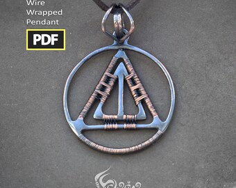 Wire wrapped geometrical PDF pendant tutorial | Wire wrapping diy | Step by step copper wire jewelry making | See DESCRIPTION BELOW