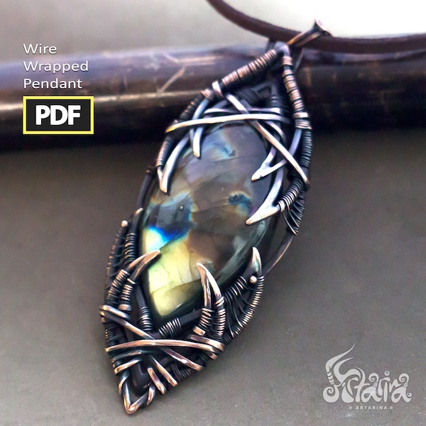 Wire wrapping PDF tutorial | Advanced diy wire jewelry | Unique jewelry step by step | Artarina Wire Wrap Tutorial | See DESCRIPTION BELOW