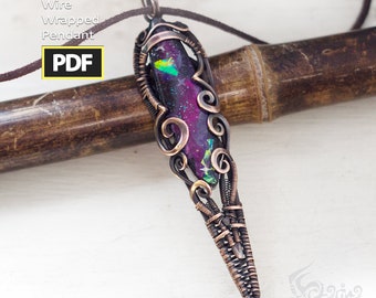 Wire Wrap Cabochon Pendant Tutorial: DIY Jewelry (PDF Pattern)