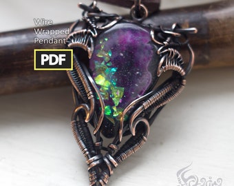 Advanced wire wrapping Artarina tutorial | Digital PDF step by step wire pendant creation | See DESCRIPTION BELOW