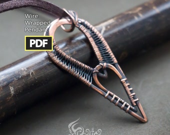 Simple wire wrapping PDF tutorial | Unique minimalist easy neckalce | Copper tutorial | Diy Artarina wire wrap | See DESCRIPTION BELOW