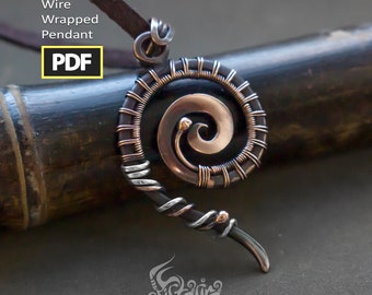 Wire Wrapped Spiral Pendant Tutorial | DIY Copper Jewelry (PDF Pattern)