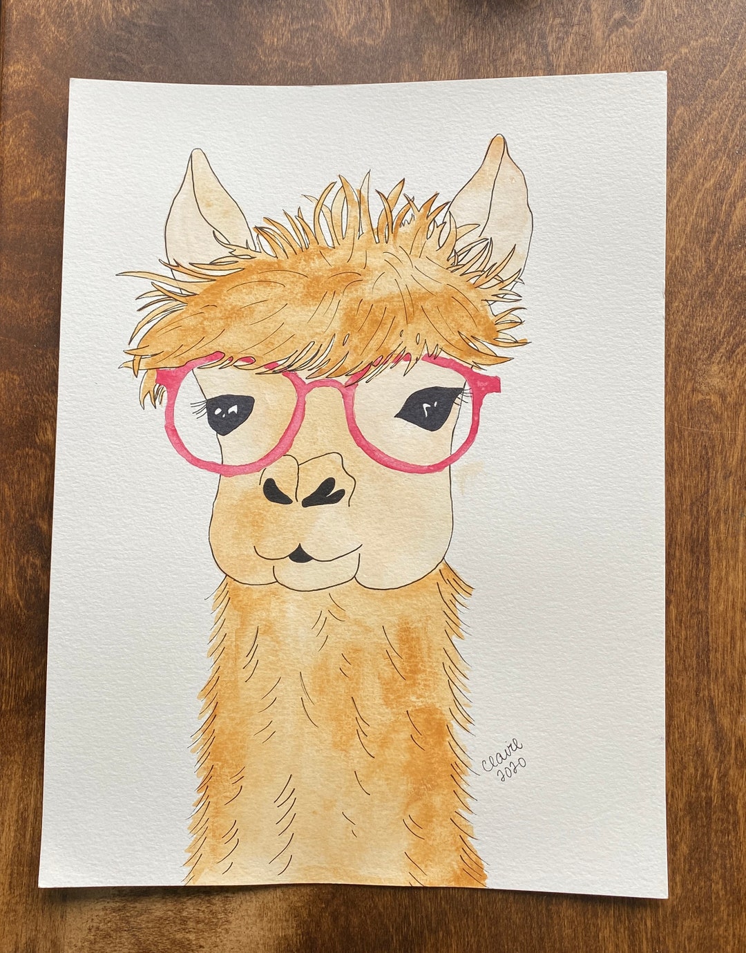 Original Llama Watercolor Painting - Etsy
