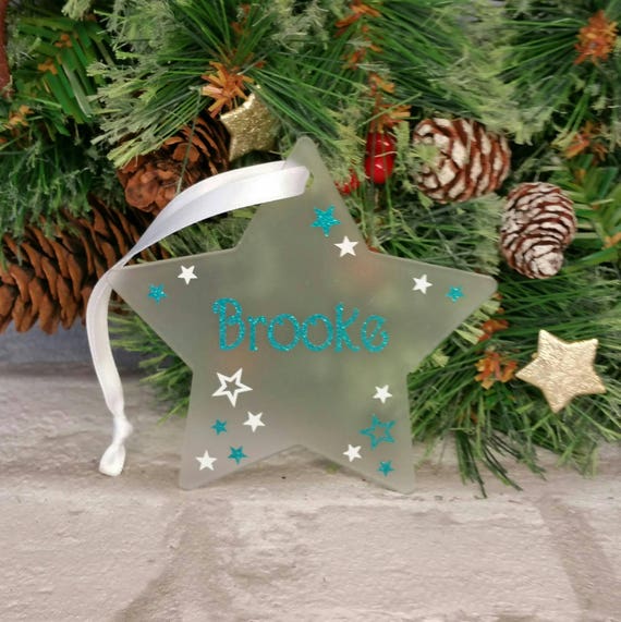 Personalised Love You More Acrylic Christmas Tree Star Decoration Bauble Gift