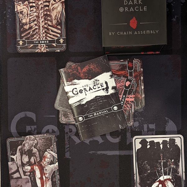 The Goracle: A Dark Oracle Deck + Official Reading Mat Bundle - Goth, Horror, Dark, Gothic, Scary, Tarot, Oracle, Gore, Sexy