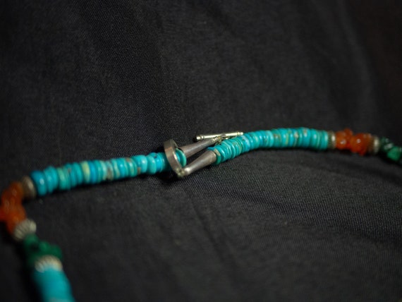 Turquoise and Malachite Beaded Necklace 23", Nati… - image 7