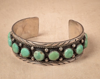 Sterling Silver and Turquoise Multi-Stone Cuff Bracelet