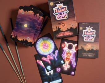 Tarot By the Neon Light: A Minimalist Modern take on the Rider Waite Smith, Oracle, Metaphysical, Vegas, Americana