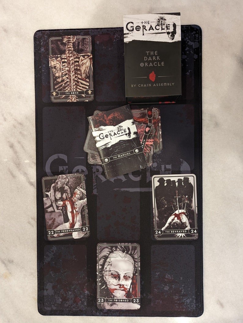 The Goracle: A Dark Oracle Deck Official Reading Mat Bundle Goth, Horror, Dark, Gothic, Scary, Tarot, Oracle, Gore, Sexy image 1