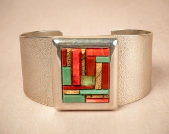 Spiny Oyster Silver Sterling Silver Bracelet Cuff, Native American First Nations Southwest Indian Jewelry
