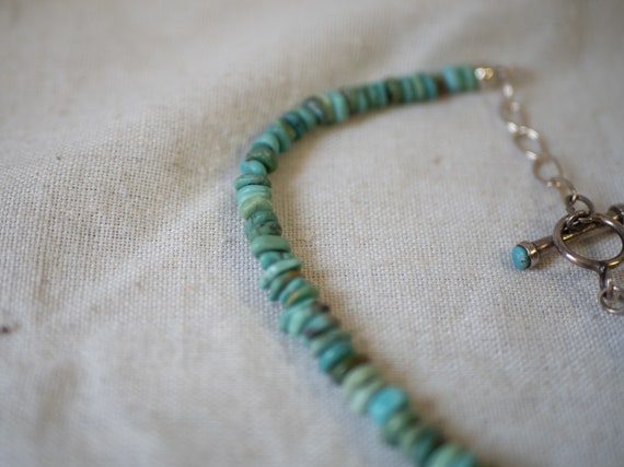 Graduated Turquoise Necklace 20" , Southwest Indi… - image 4