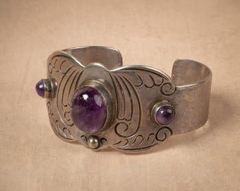 Vintage Mexican Sterling Silver Amethyst