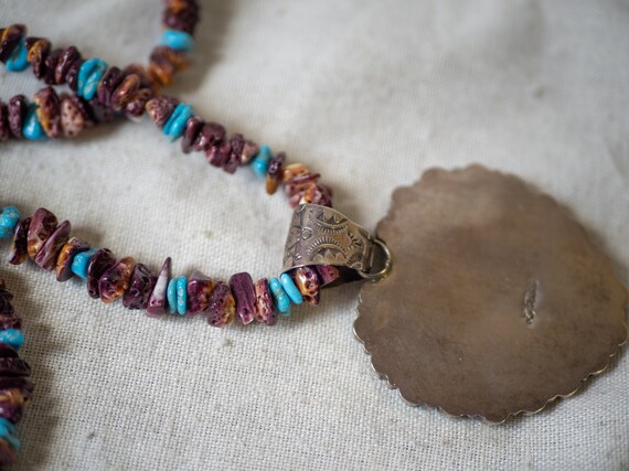 Heart Purple Spiny & Turquoise Necklace Length 40… - image 7