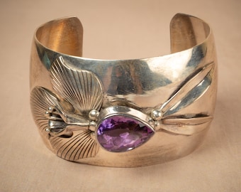 Carol Felley Sterling Silver & Amethyst Bracelet Cuff