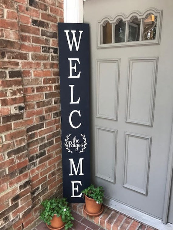 Welcome Sign Last Name Sign Front Door Sign Wood Sign Etsy