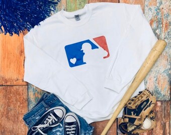 mlb sweatshirt with heart