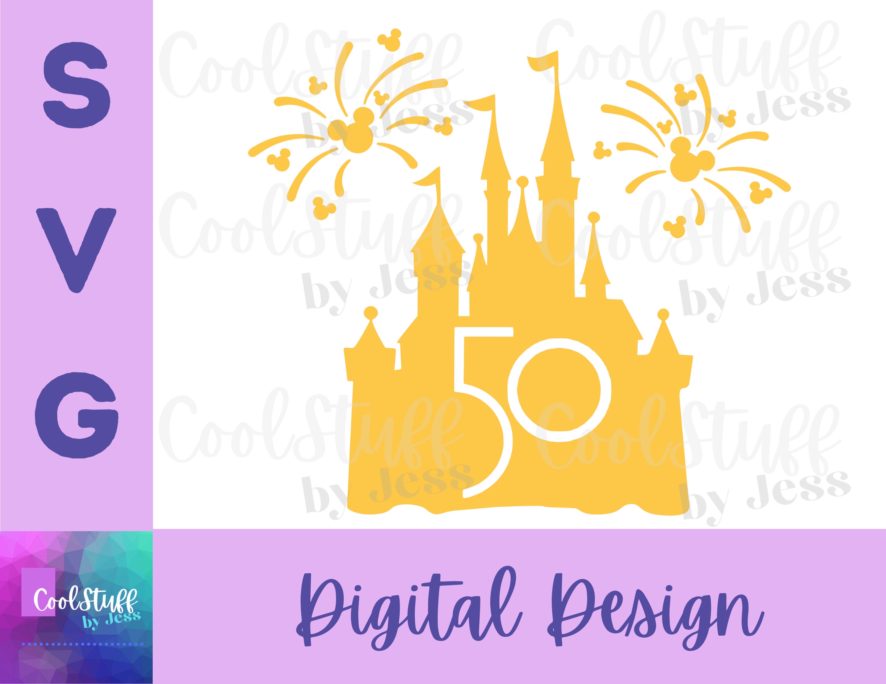 Castle 50th SVG Design for Magical Vacation Shirts Tees DIY - Etsy