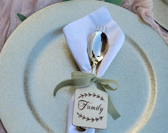 Napkin tags, Holiday table setting, Wedding, Party, Baby shower, gifts, personalized
