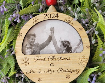 Personalized Photo Christmas Ornament, Baby's First Christmas Gift