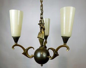 Rare Art deco ceiling chandelier - Ludwig Vierthaler - around 1920