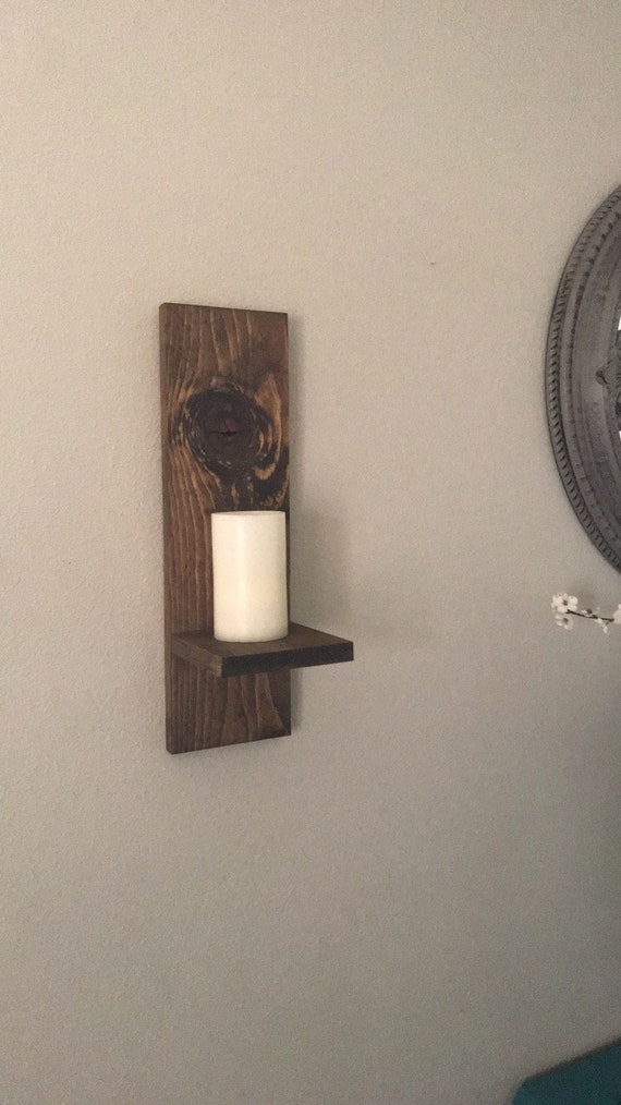 Wood Wall Sconce Candle Holder