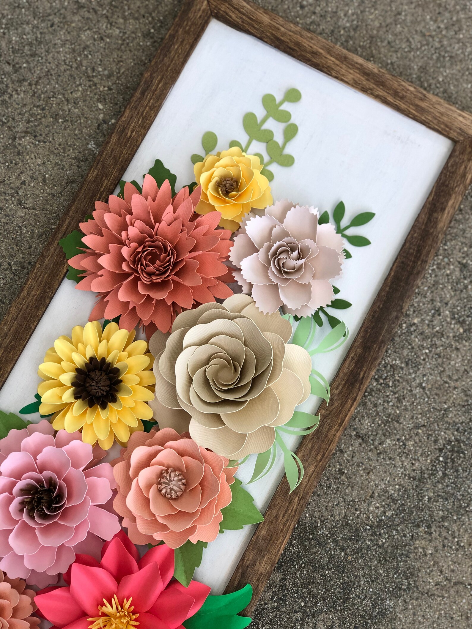 Framed Wall Art Paper Flowers Framed Wall Hanging Framed Etsy
