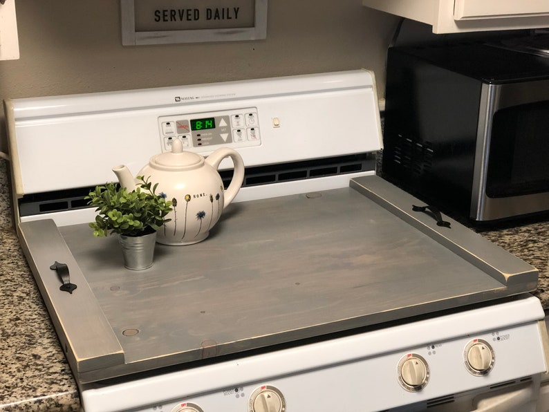 Wood Stove Cover Stovetop Cover Serving Tray Farmhouse Etsy