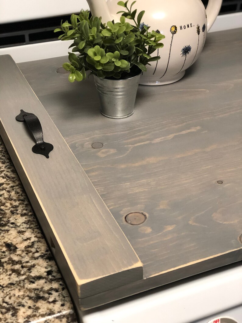 Wood Stove Cover Stovetop Cover Serving Tray Farmhouse Etsy
