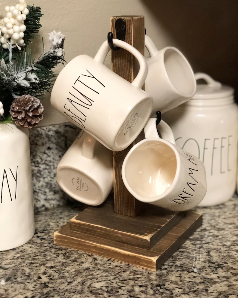 Rustic Mug Stand Coffee Mug Tree Etsy