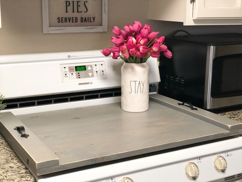 Wood Stove Cover Stovetop Cover Serving Tray Farmhouse Etsy
