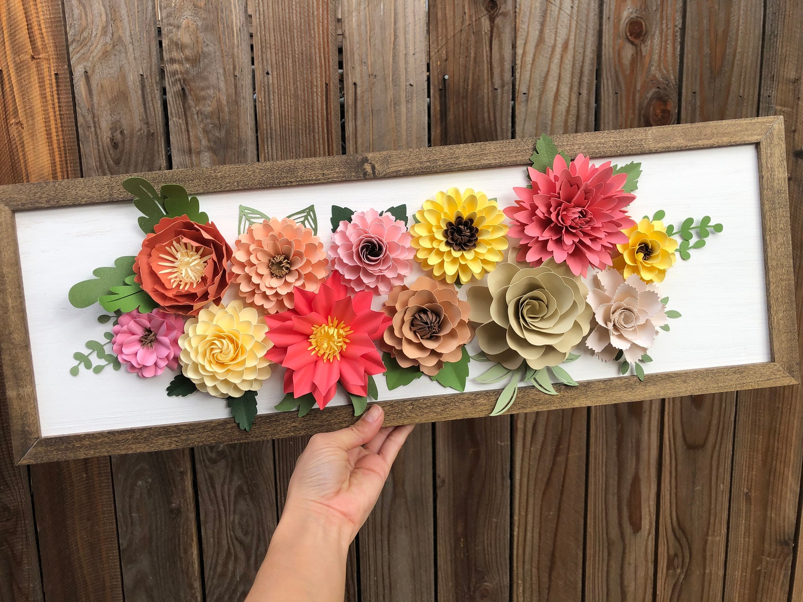 Framed Wall Art Paper Flowers Framed Wall Hanging Framed Etsy