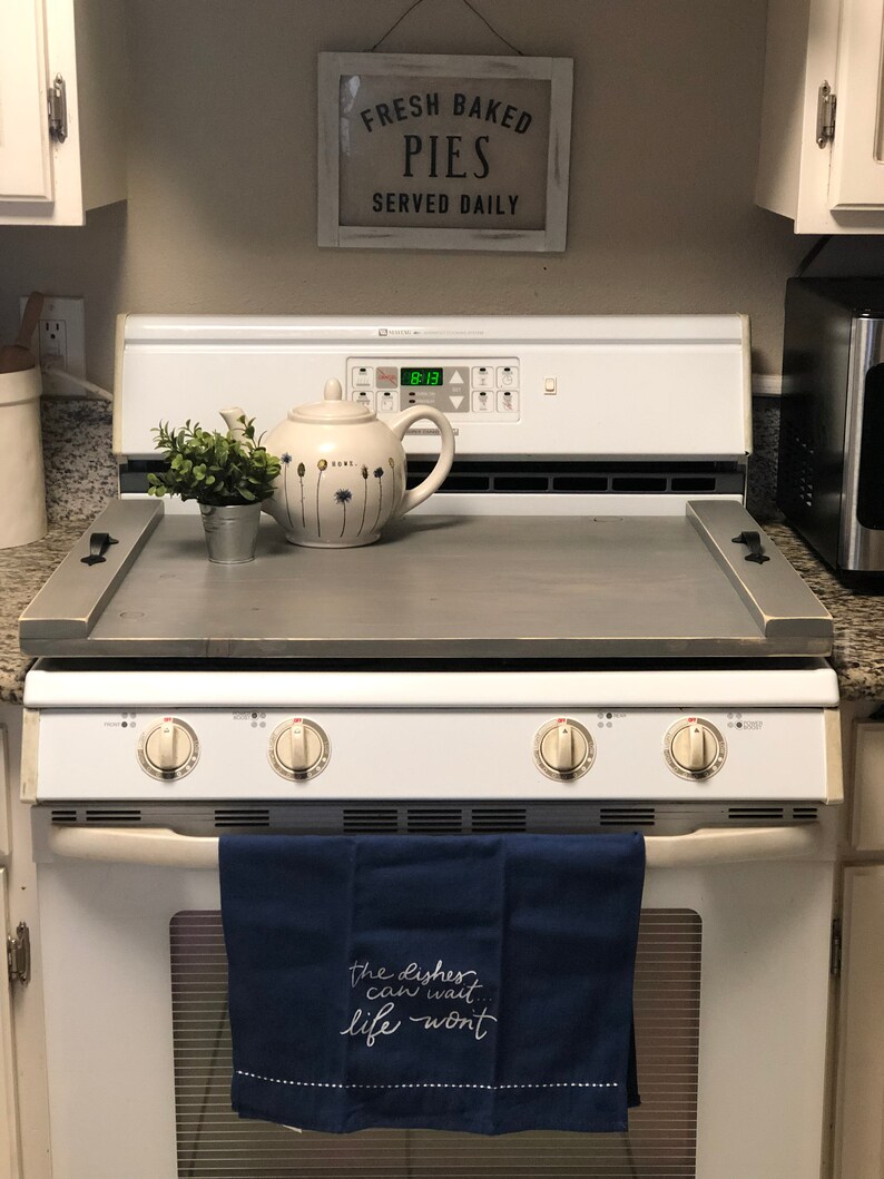Wood Stove Cover Stovetop Cover Serving Tray Farmhouse Etsy