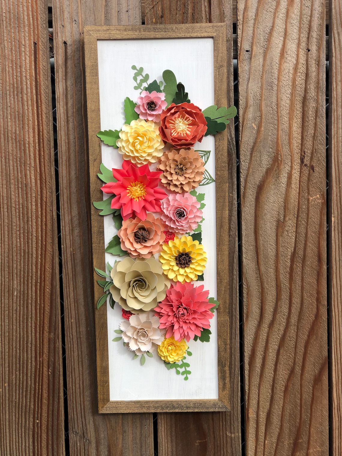 Framed Wall Art Paper Flowers Framed Wall Hanging Framed Etsy