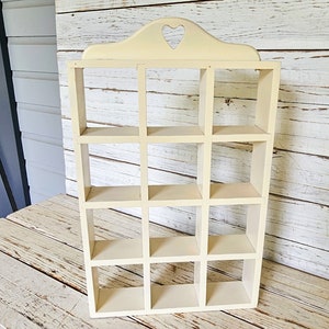 12 Section White Display Shelf - Storage Shelf - Wall Display - Wooden Shelf - Updated Shelf - Cubicle Shelf - Table Top Storage