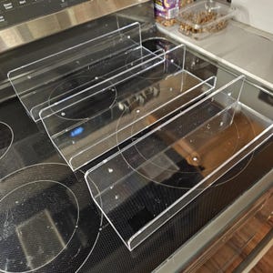 Acrylic Bookshelves: 15 Inch Sturdy Clear Display - Set of 3