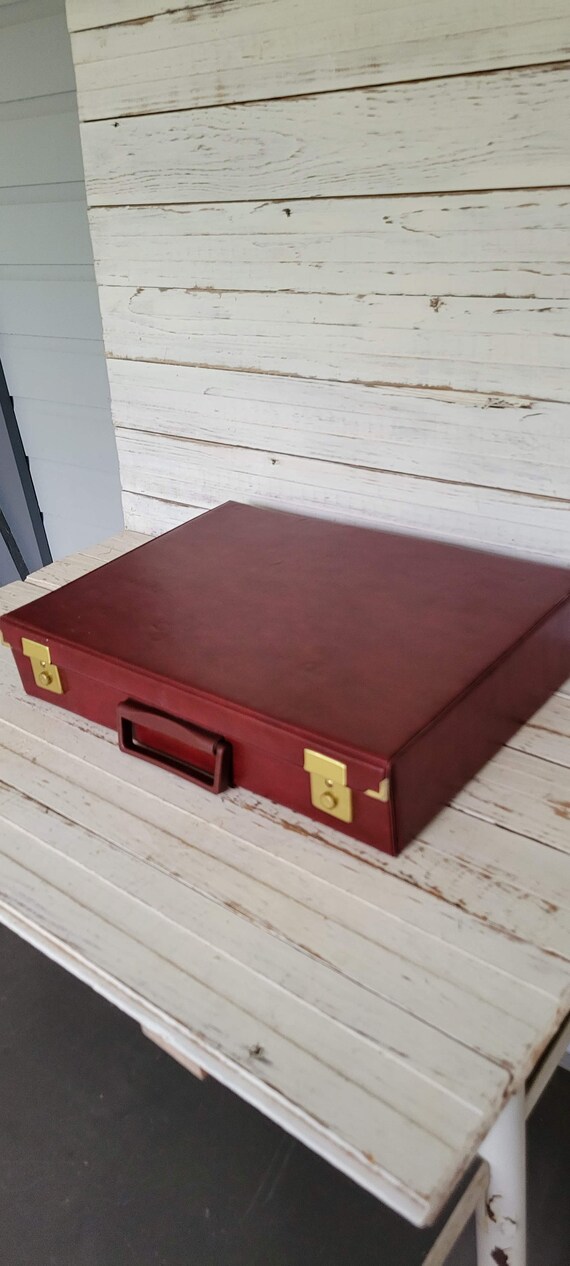 Vintage Cassette Carrying Case Red Pleather Cassette Case Etsy