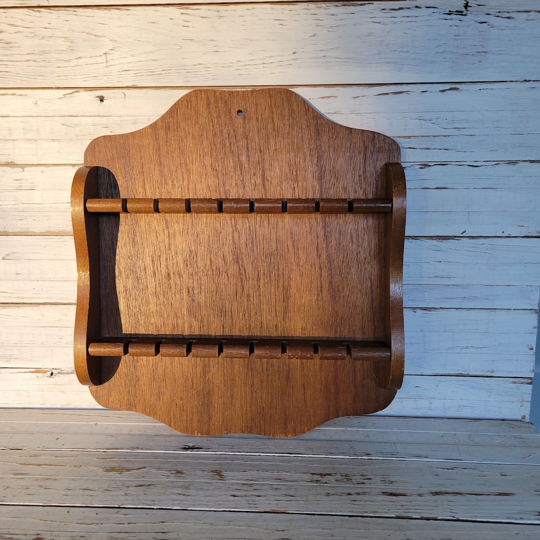 Vintage Wooden Wall Spoon Display Vintage Spoon Display Wall Rack 2 Row