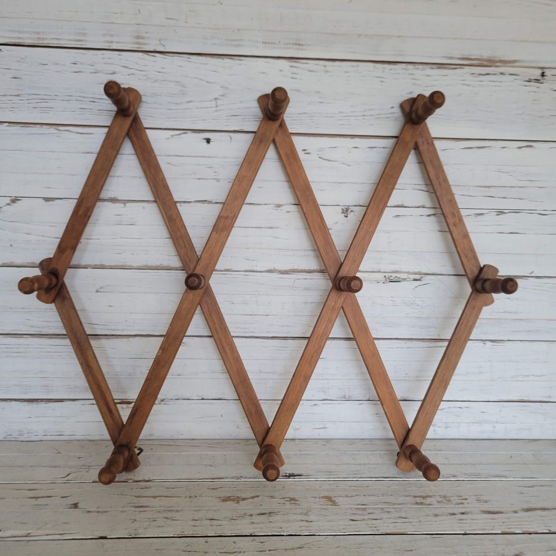 Accordion Hat Rack Vintage Hat Rack 10 Peg Rack Etsy