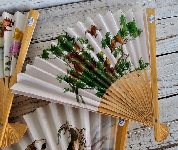 Set of 4 Unique Hand Paper Fans - Oriental Design… - image 5