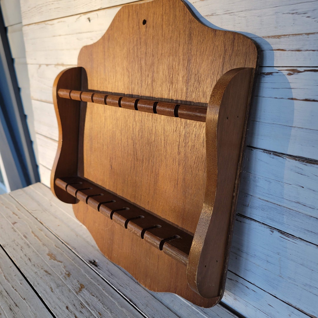 Vintage Wooden Wall Spoon Display Vintage Spoon Display Wall Rack 2 Row