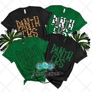 Custom Color Panthers School Spirit Shirt, Back to School tee, Pep Rally, Panther Spirit Wear, Homecoming Tshirts.  Ginabeana