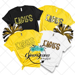 Aangepaste kleur Eagles School Spirit Shirt, Back to School T-shirt, Pep Rally, Eagle Spirit Wear, Homecoming Tshirts.  Ginabeana